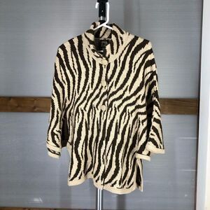 Artesanias INCA Alpaca‎ Tan Brown 3 Button Cardigan Poncho One Size